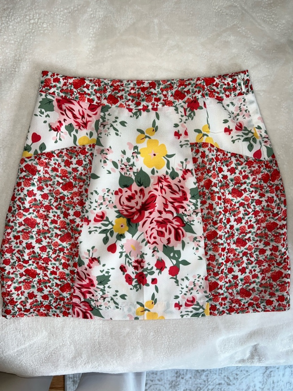 Showpo Floral Patchwork Mini Skirt